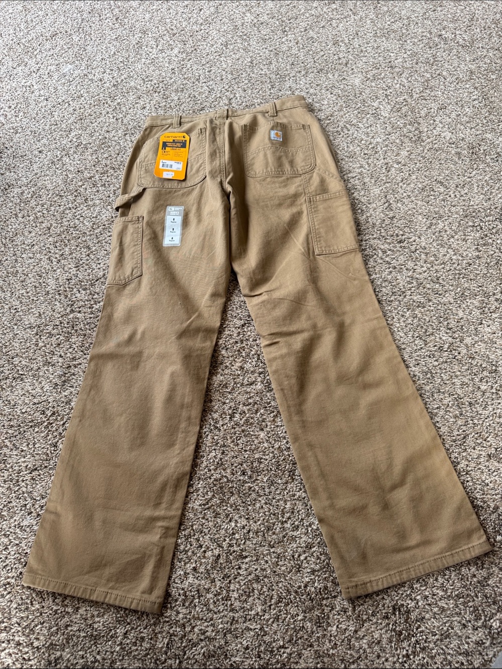 NWT Carhartt Women’s Brown/Tan Cargo Work Pants Utility Canvas Size 8 Loose Fit